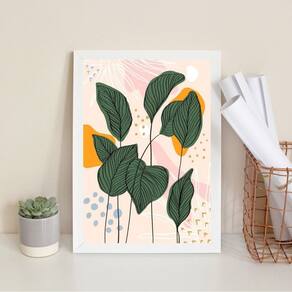 Quadro Folhagens Decoração Moderna 33X24Cm
