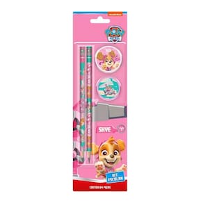 Kit Escolar Skye Contém 4 Itens Decorados - Tris Lápis | Borracha | Apontador | Escolar | Patrulha Canina