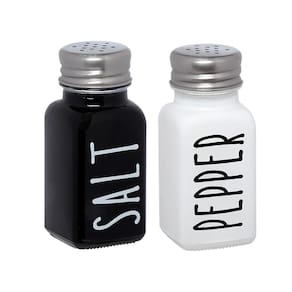Saleiro e Pimenteiro Manhattan Preto e Branco 80ml SLRO017 - Hauskraft