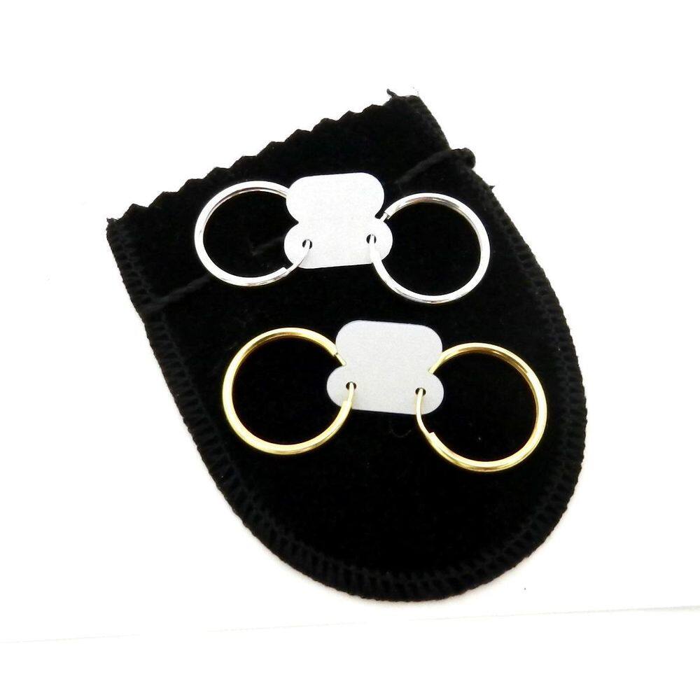 Brinco Masculino 20Mm 2 Pares Folheado Ouro/Prata Br248