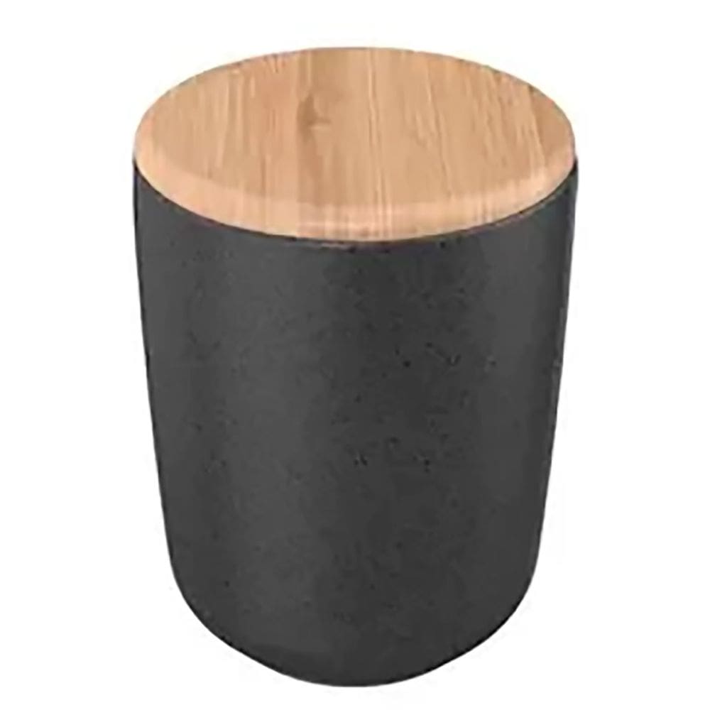 Porta Algodão Com Tampa Osaka Preto Marmorizado PAO300PTMF - Ou