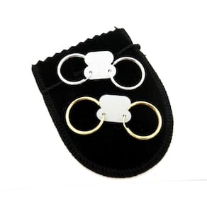 Brinco Masculino 20Mm 2 Pares Folheado Ouro/Prata Br248