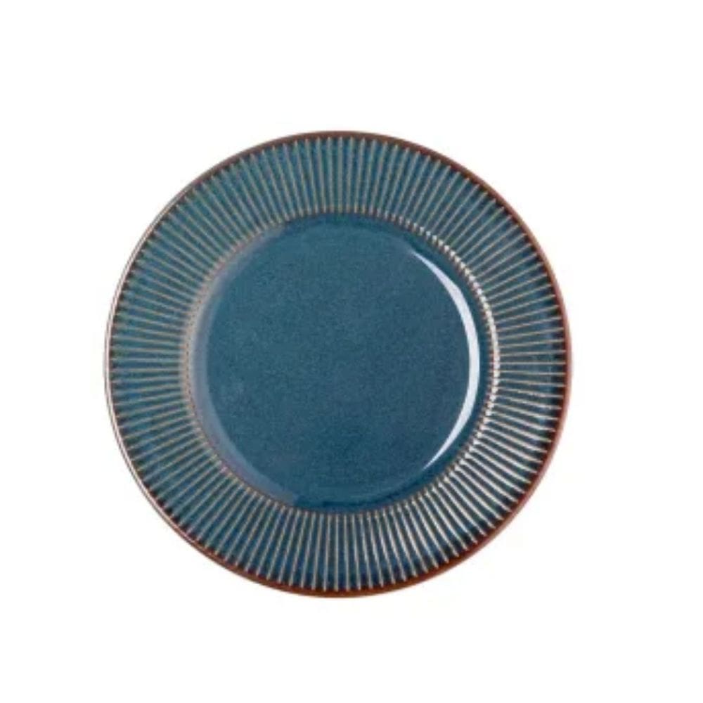 Prato para Sobremesa de Cerâmica Linear Azul 20cm 220650 - Lyor