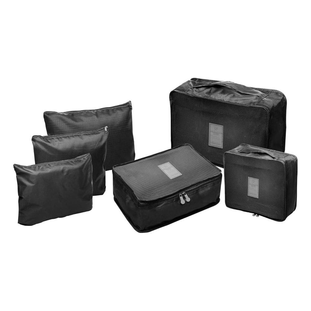 Conjunto 6 Organizadores de Mala para Viagem em Nylon Preto 220331 - Lyor
