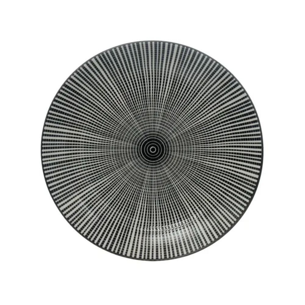 Prato Sobremesa 19,5cm Stripe Preto em Cerâmica PCLN219PT - Hauskraft