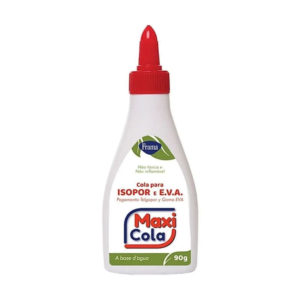Cola Branca Líquida P/ Isopor e E.V.A 90g Maxi Cola Escolar Artesanato - Frama