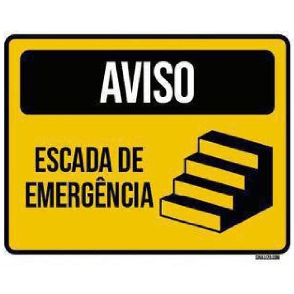 Kit 3 Placas Aviso Escada De Emergência