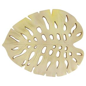 Folha Decorativa Costela de Adão 38x32x3,8cm em MDF Dourado CT4099 - TT Brasil