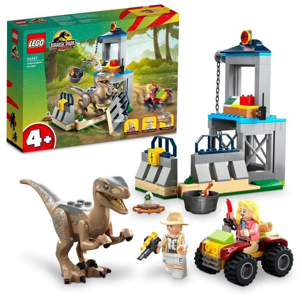 Brinquedo LEGO Jurassic Park Velociraptor Escape 76957 para crianças a partir de 4 anos