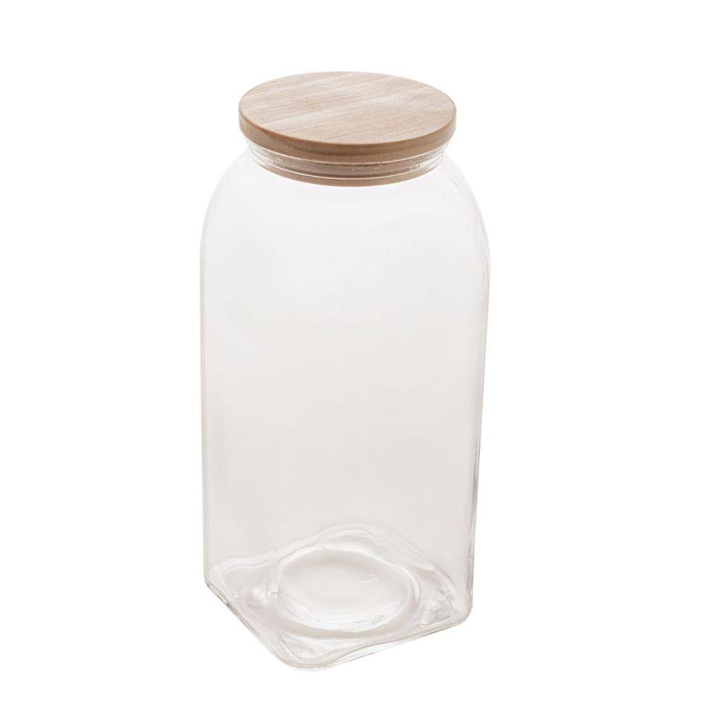 Porta Mantimento de Vidro com Tampa de Bambu 1,8L 1913 - Lyor