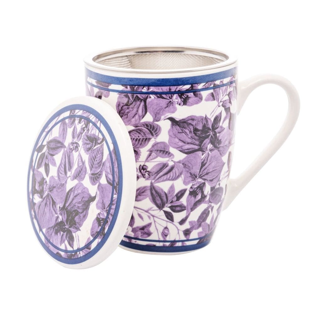 Caneca de Porcelana Roxa Super White com Tampa e Filtro 310ml 5359 - Lyor