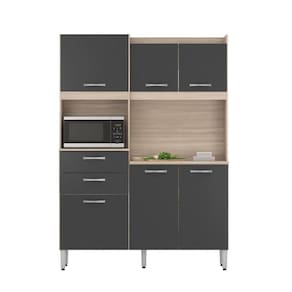 Armário Cozinha Compacta C/ Balcão 6 Portas 2 Gavetas Harmonia