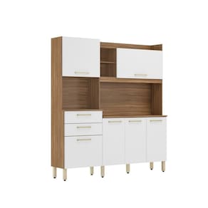 Armário Cozinha Compacta 6 Portas 2 Gavetas Pés C/ Regulagem 3 Prateleiras Select