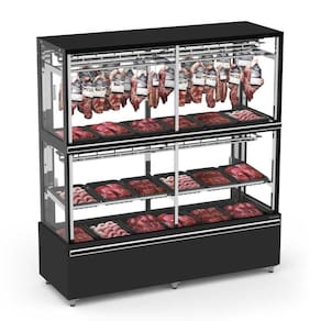 Expositor Açougue Vanguard Top Alto 2,00m Vidro Aquecido Estático EAVT2000A 220V - Refrimate