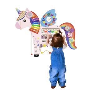 Painel de parede sensorial Unicorn Activity Board para crianças de 1 a 3 anos