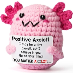 Presente de apoio emocional feito à mão em crochê Axolotl de pelúcia
