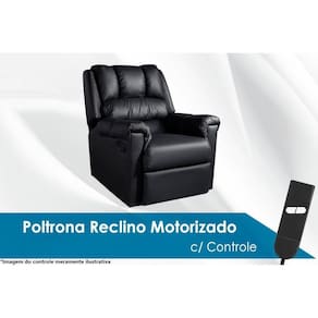 Poltrona Reclinável p/ Sala Motorizada Vermont Classic Zero Wall Courano Preto - Probel