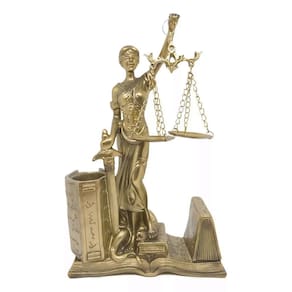Estátua Dama da Justiça Cobre Porta Objetos Decoração 20 cm