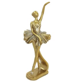 Bailarina Vitoriosa Enfeite Decoração Brilhante Resina 22 cm