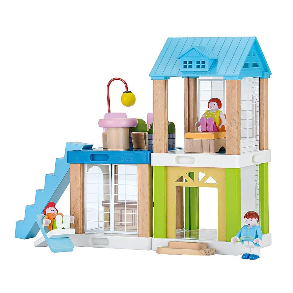 Dollhouse KIDBEST, 37 peças com 3 bonecas móveis para crianças de 3 a 8 anos