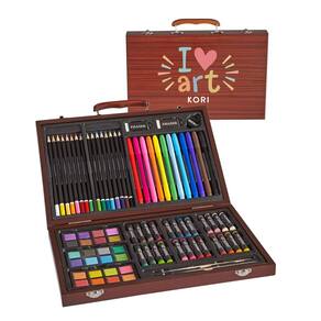 Conjunto artístico Let`s Make Memories de 80 peças com estojo de madeira Personaliz