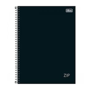 Caderno Espiral Zip Preto Universitário 20x27,5cm 1 10 e 20 Matérias - Tilibra