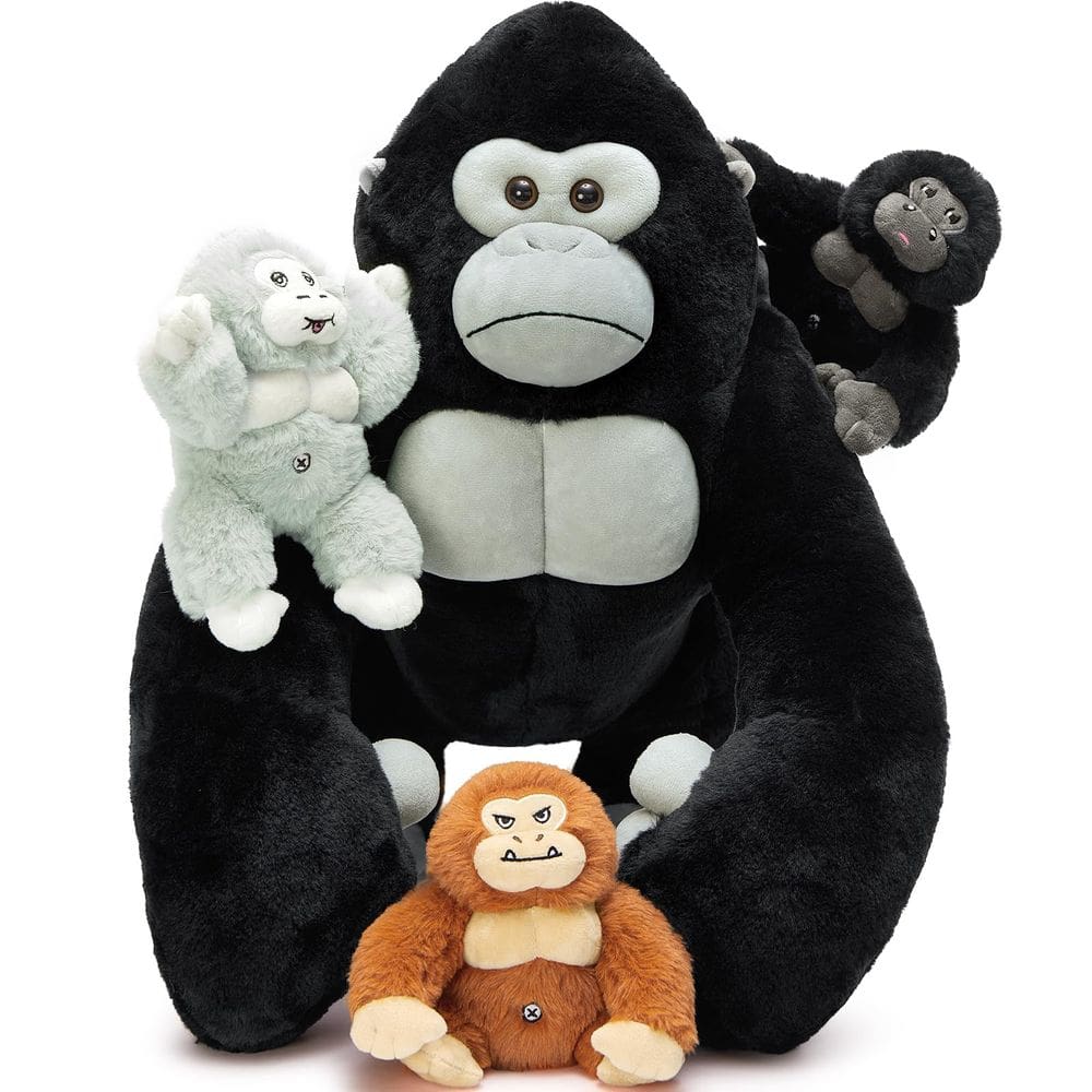Gorila gigante MaoGolan de pelúcia com 3 bebês de 50 cm