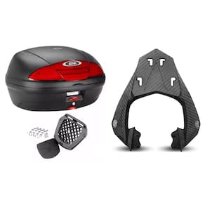 BAÚ MOTO TRASEIRO 45L MONOLOCK SIMPLY E450N GIVI + BAGAGEIRO SCAM Fz25 2018 2019 2020 2021 2022 2023 2024