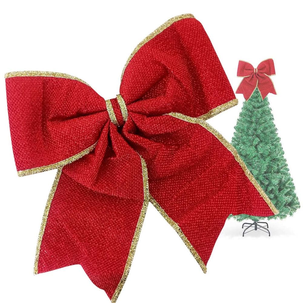 Laço De Natal Grande Fita Natalina Decoraçao Arvore Porta Janela Guirlanda Enfeite Casa Loja Comercio