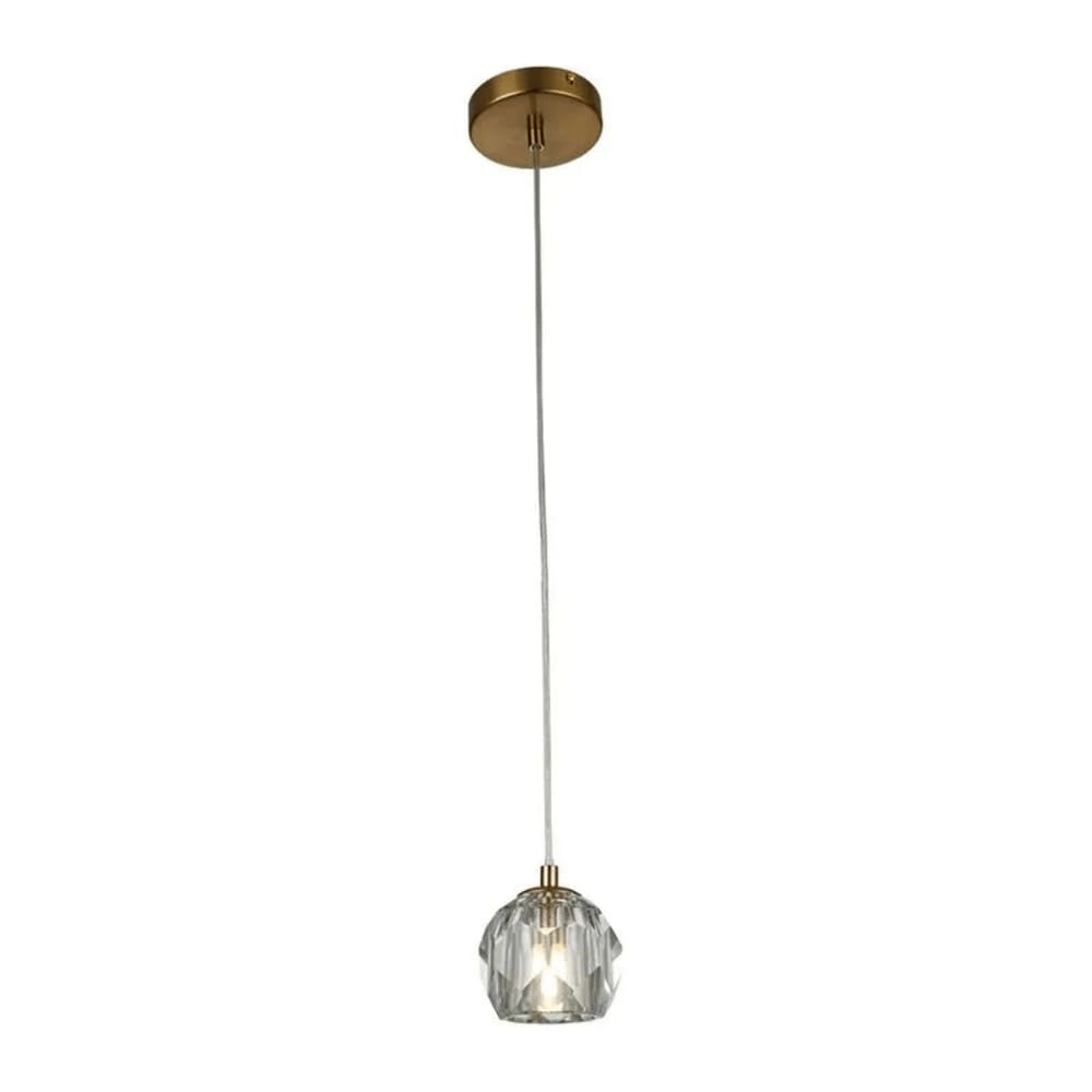 Pendente Dourado Globo Vidro Transparente 10cm 1G9