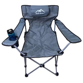 Cadeira de Camping Retratil Dobravel Apoio Braço Porta Copo Praia Verao Piquenique Lazer Descanso Viagem Portatil Resistente