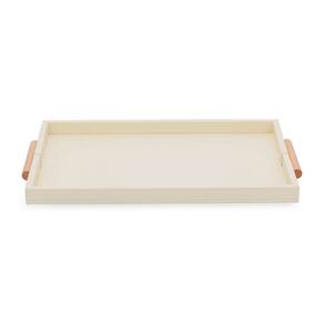 Bandeja Decorativa em Mdf com Revestimento em Pu Bege Claro 52cm 19342 Mart