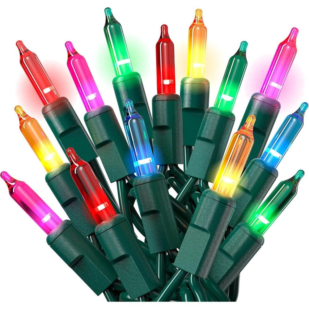 Luzes para árvores de Natal PREXTEX 500 Ct. Multicolorido de 100 pés