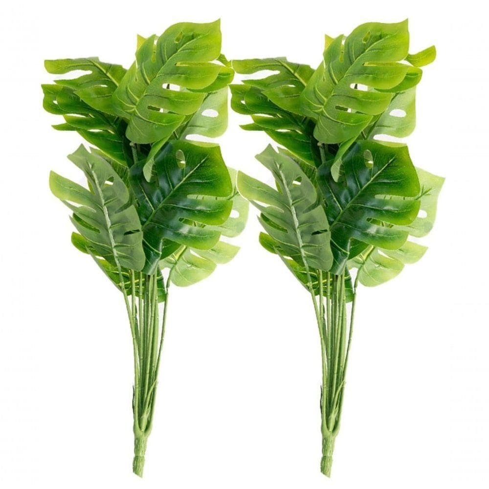 Kit 4 Ramo Planta Artificial Costela De Adão Decoração 43cm