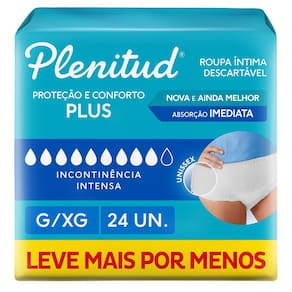 Roupa Íntima Plenitud Protect Plus Unissex Tamanho G/XG 24 Unidades Leve Mais Por Menos