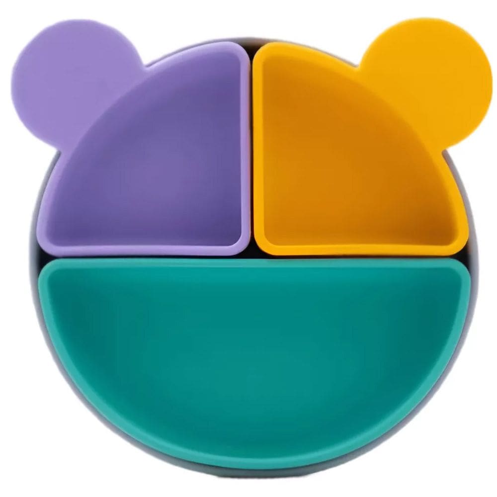 Prato de Silicone Ursinho Com Divisória Petit Piá