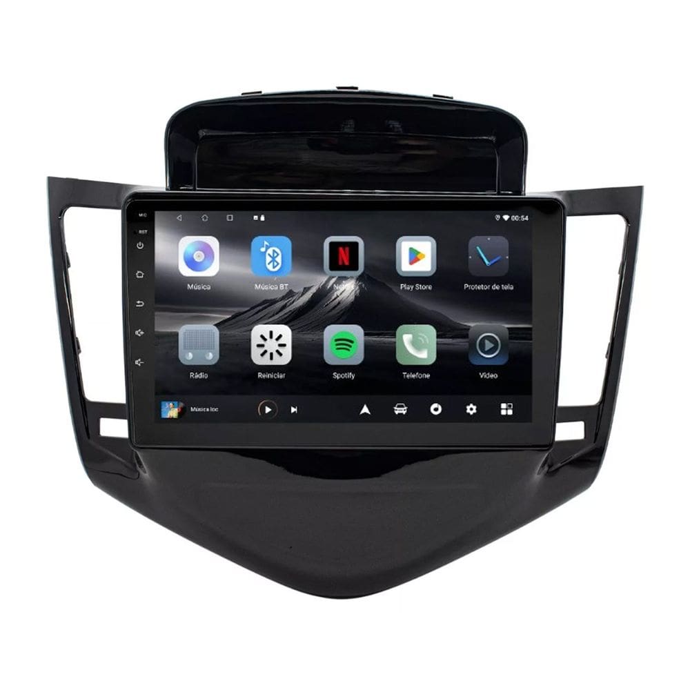 Multimídia Cruze LT LTZ 2011 2012 2013 2014 2015 2016 Adak G2 Tela de 9" QLED 2GB Android Carplay + Câmera de ré Black Piano