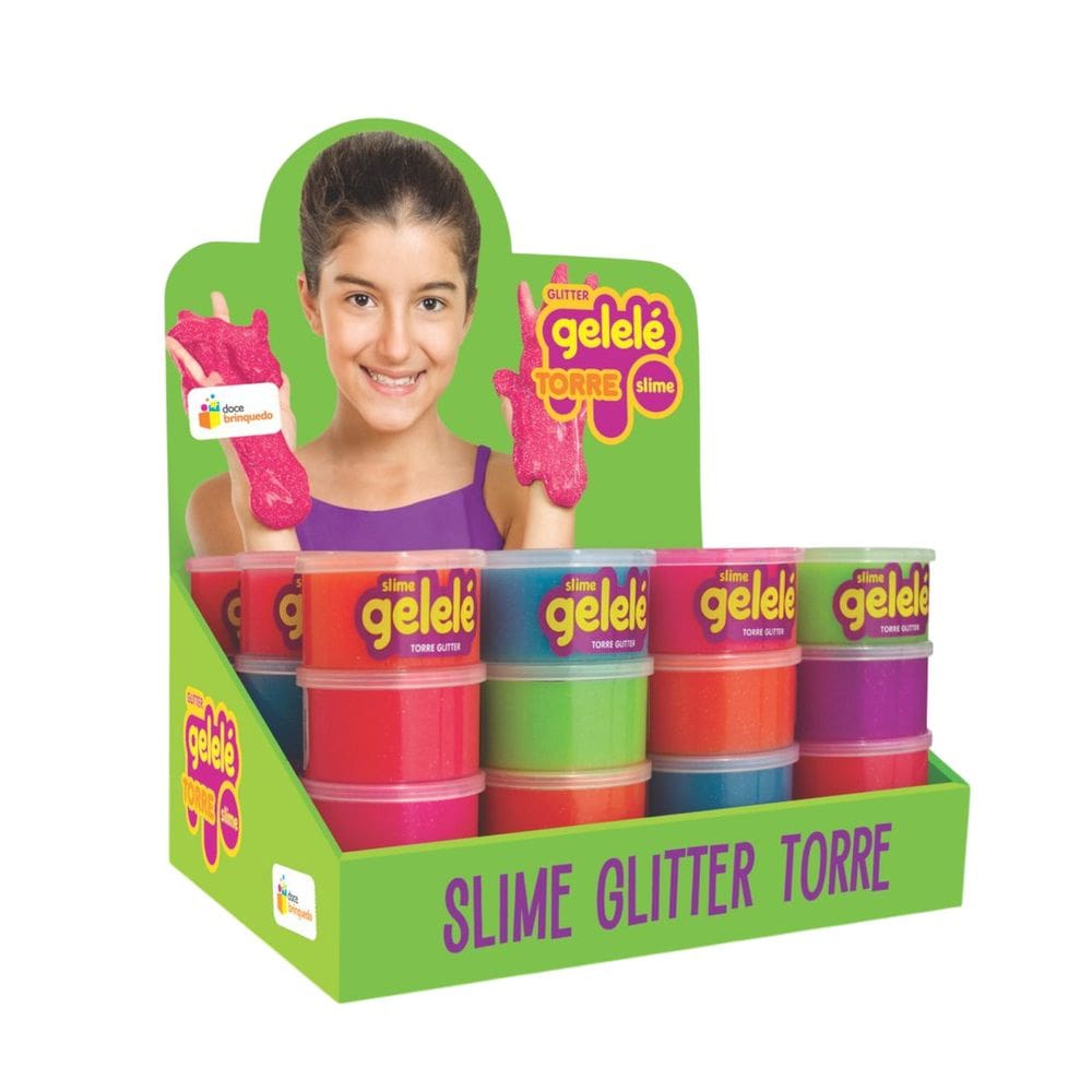 Slime Gelele Glitter Torre 12 Unidades 196g