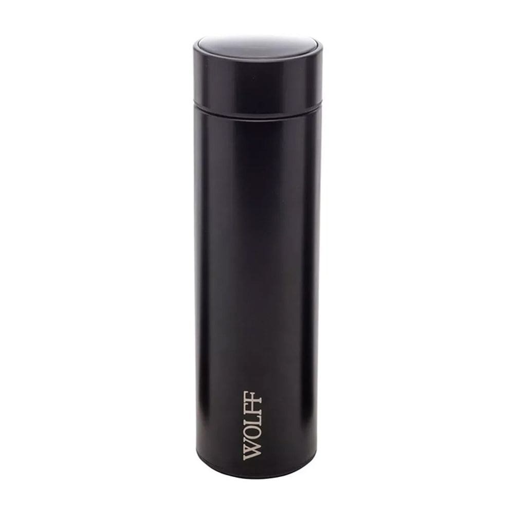 Garrafa Térmica Preta 500ml com Display de Temperatura em Led 29081 - Wolff
