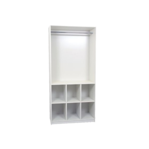 Armário Estante Colmeia Com 6 Nichos + 01 Cabideiro Ideal para Loja Closet Roupas Organizador - cód. 100