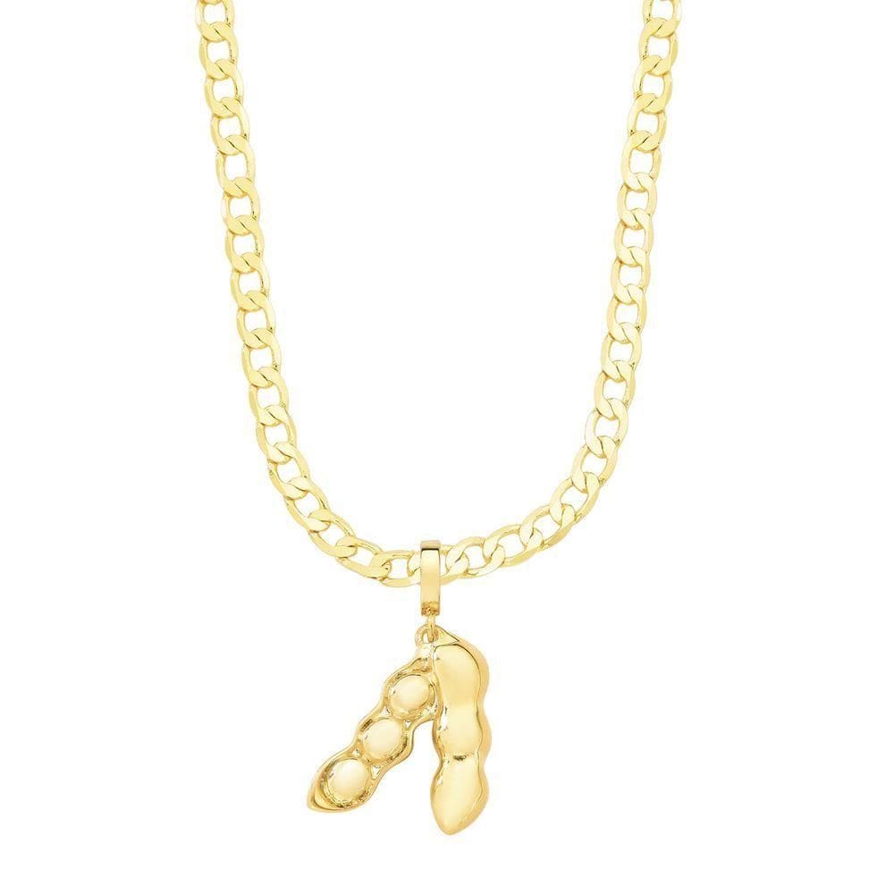 Colar De Soja Maciça Na Corrente Groumet Revestido Em Ouro