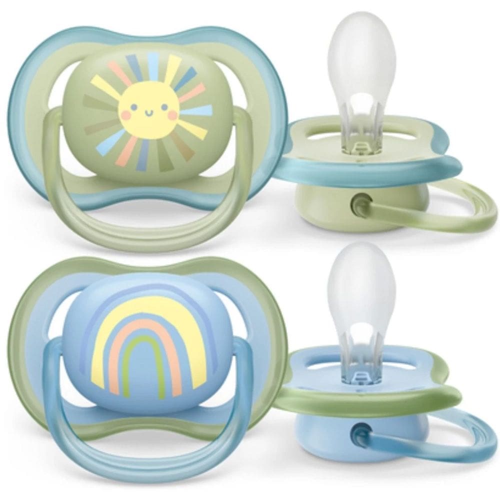 Chupeta Ultra Air 0-6m Arco-Iris Azul C/2 Philips Avent