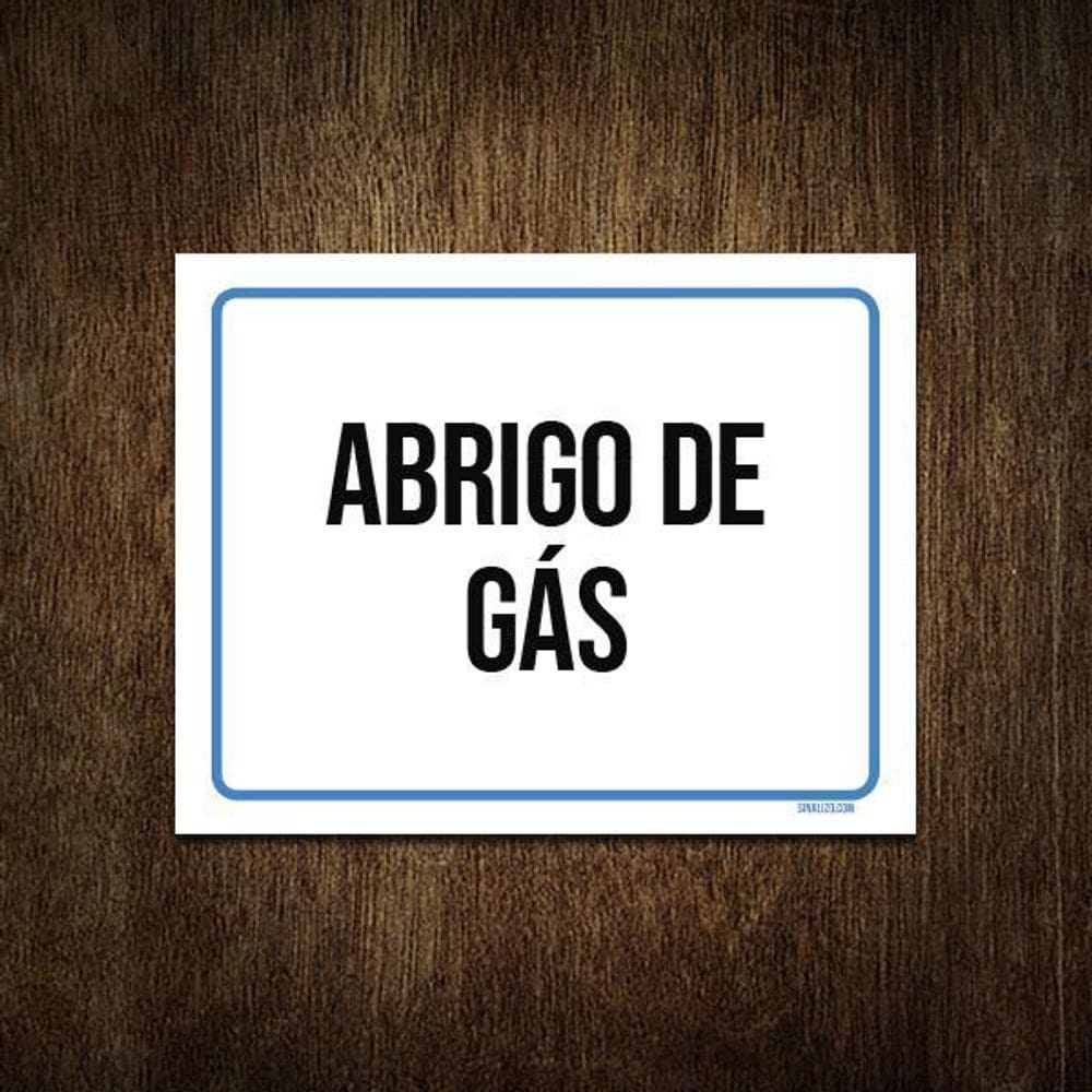 Placa Sinalização Ambiente Abrigo De Gás 18X23