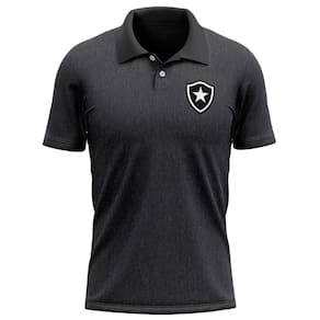 Camisa Polo Botafogo Braziline Lema Masculina-Cinza Escuro