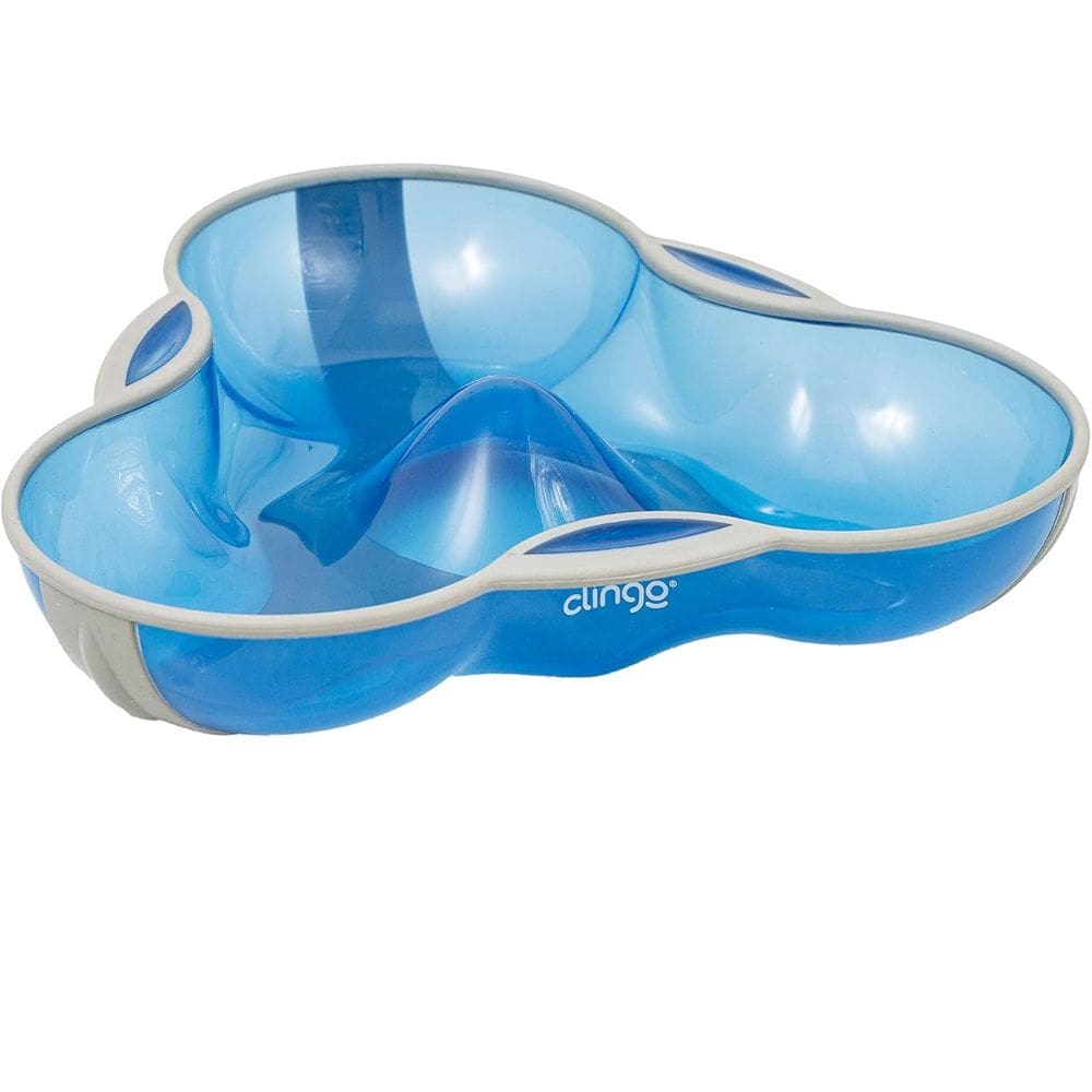 Prato Com Divisórias Antiderrapante Azul Clingo