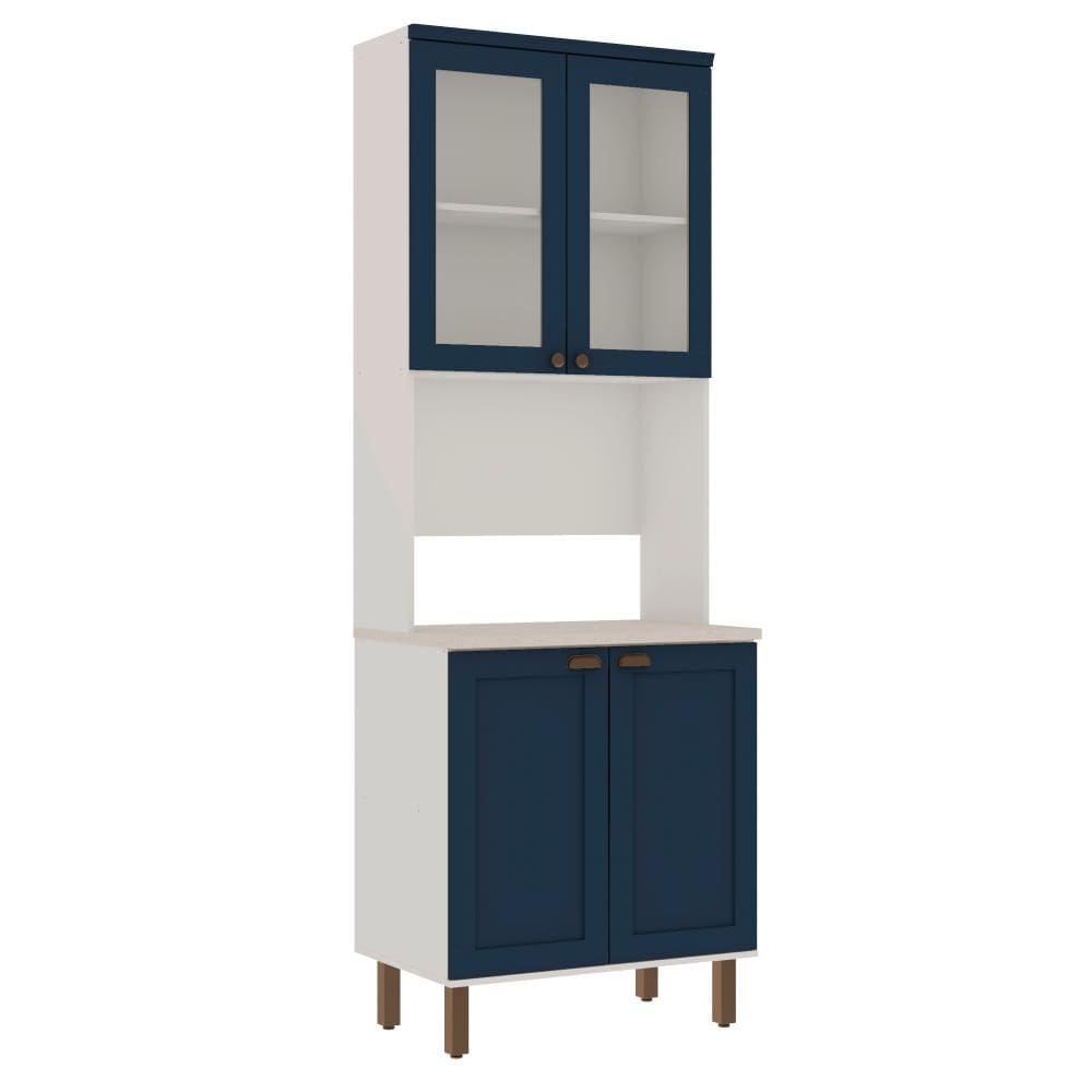 Cristaleira Forno Branco Fosco Azul Genialflex