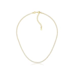 Choker Riviera De Zircônias Revestida Em Ouro