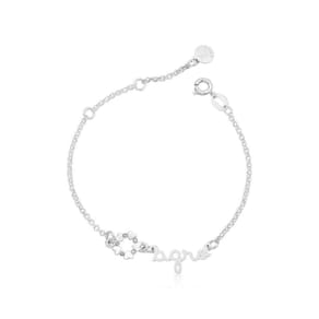 Pulseira Infantil Amor Ao Agro Revestida Em Prata