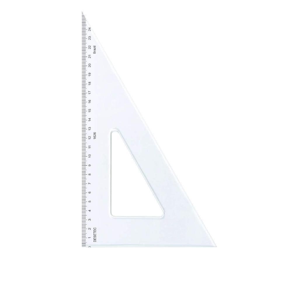 Esquadro Acrílico Trident 60° 28Cm Com Escala Ref 1628
