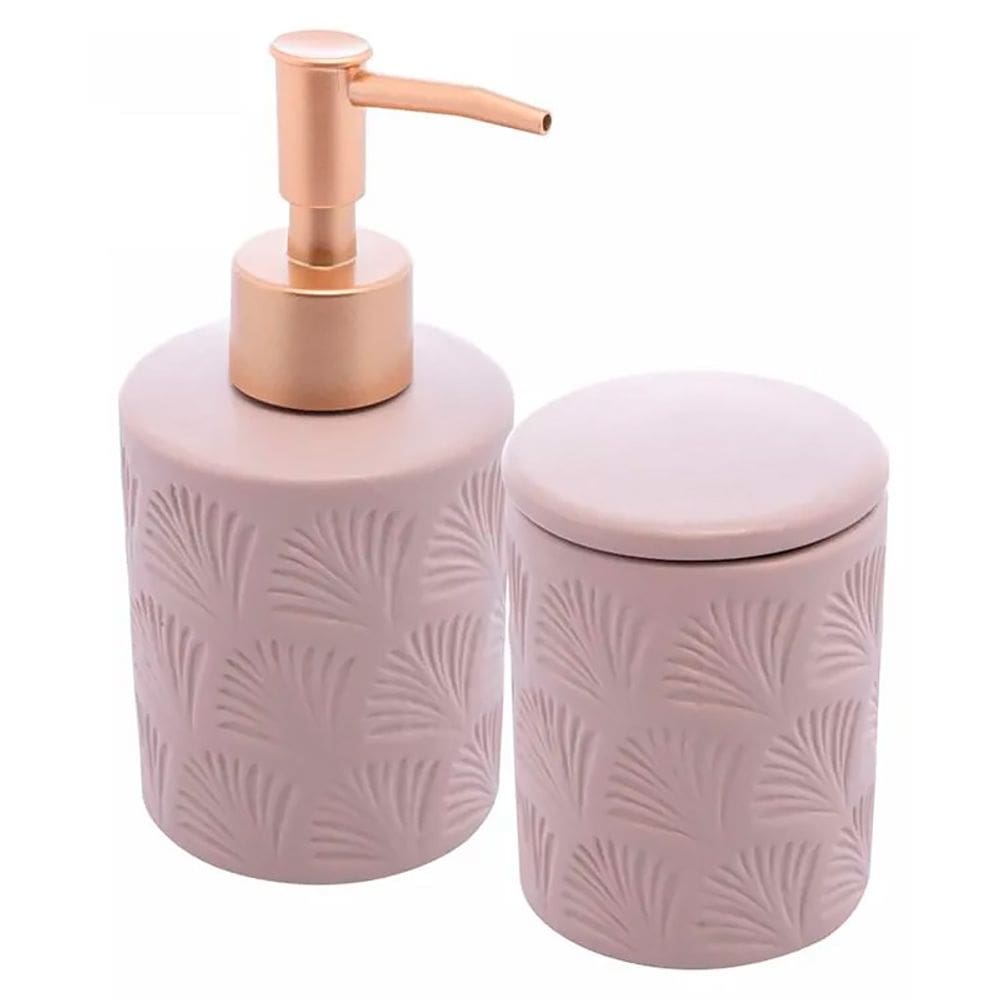 Conjunto 2pçs para Banheiro de Cerâmica Leaf Nude 29562 - Wolff